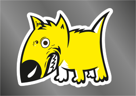 Наклейки на автомобиль A5 - Желтая собака